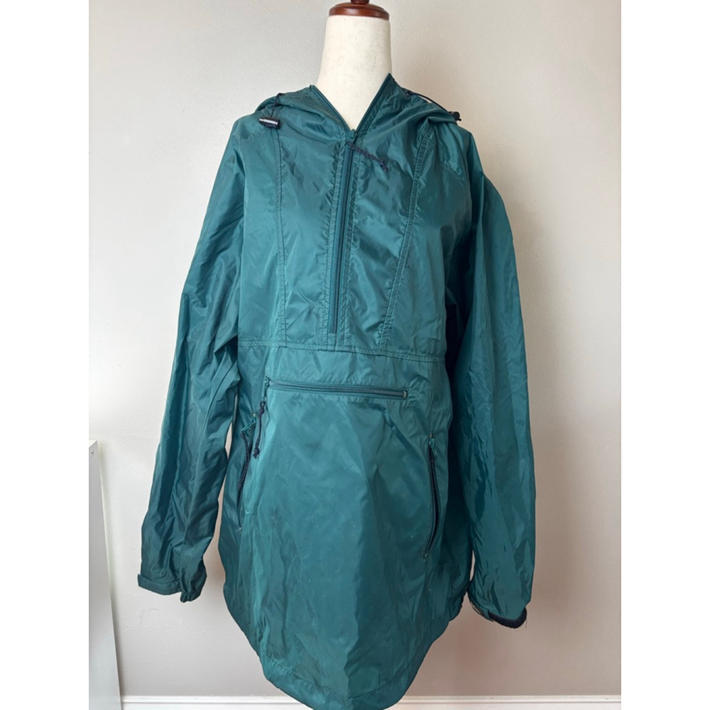 Unisex REI Teal Windbreaker Jacket L with Black Accents vintage spring hiking